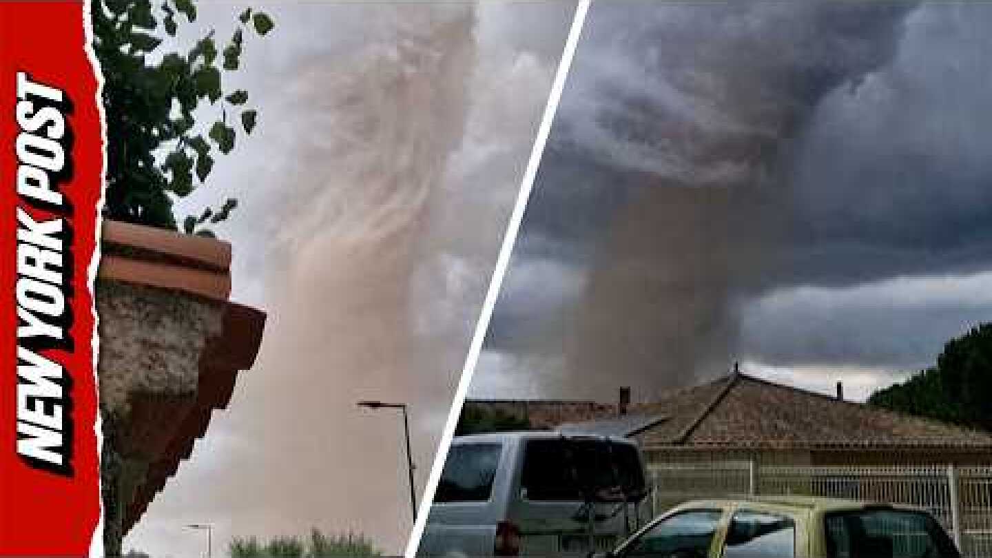 Eyewitness Captures Tornado Forming as Violent Storm Batters Southern France