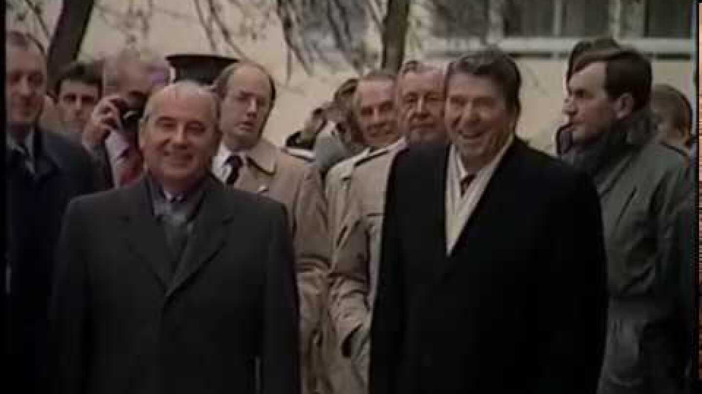 President Reagan Meeting with Mikhail Gorbachev at the Geneva Summit on November 20, 1985