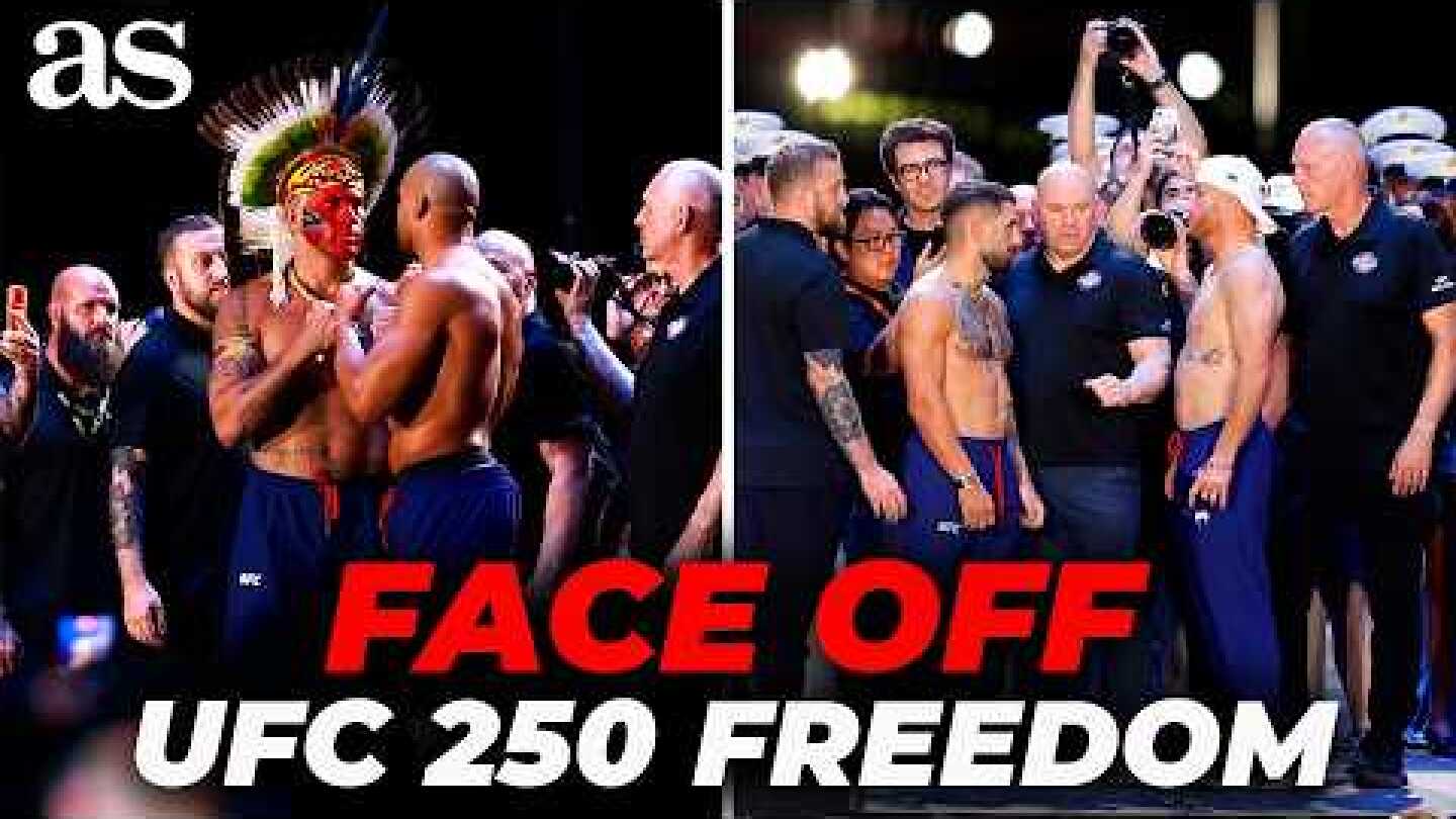 BEST MOMENTS from UFC 250 FREEDOM FACEOFFS at the WHITE HOUSE: Topuria, Pereira, Gaethje, Gane…