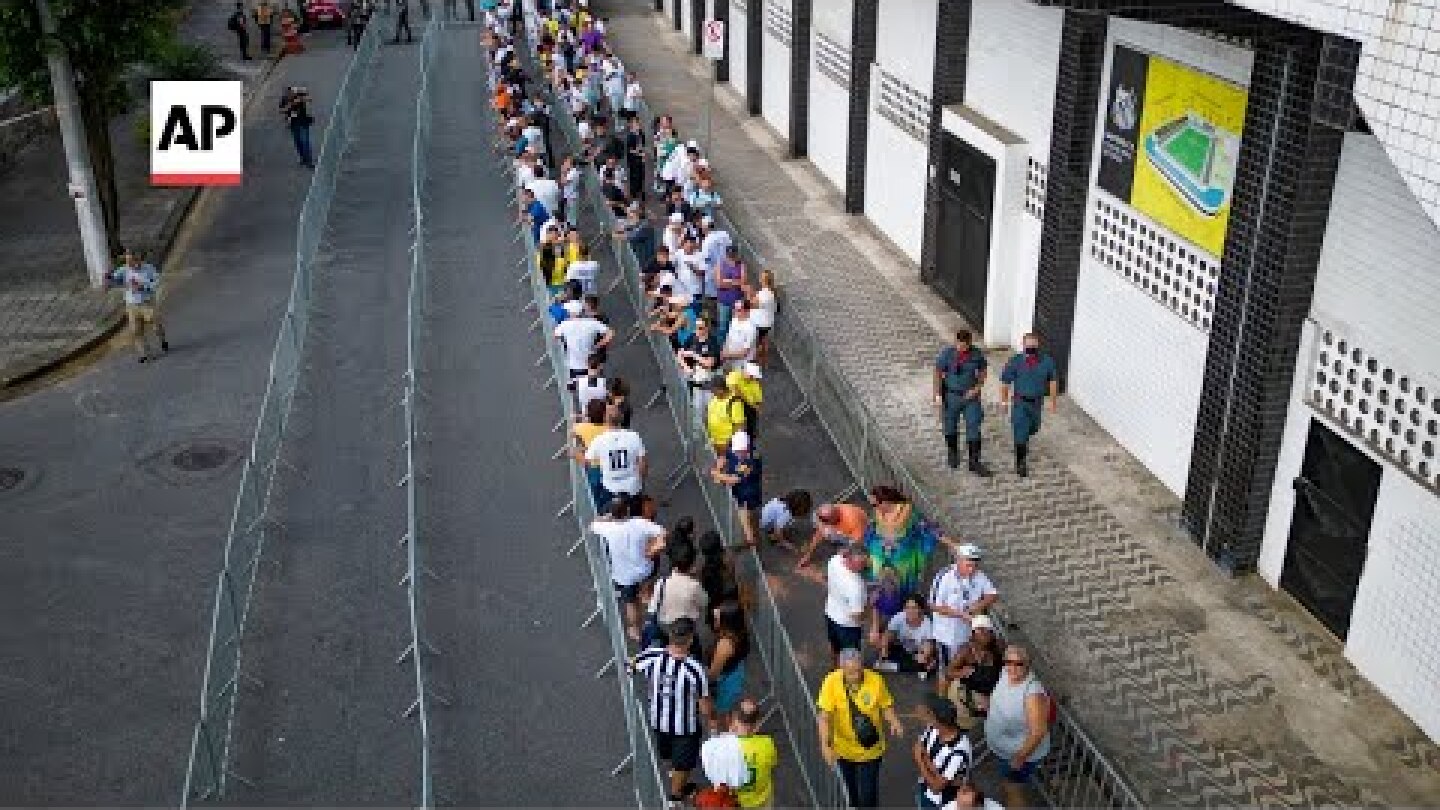 Funeral of Brazilian soccer great Pelé at Vila Belmiro Stadium | LIVE