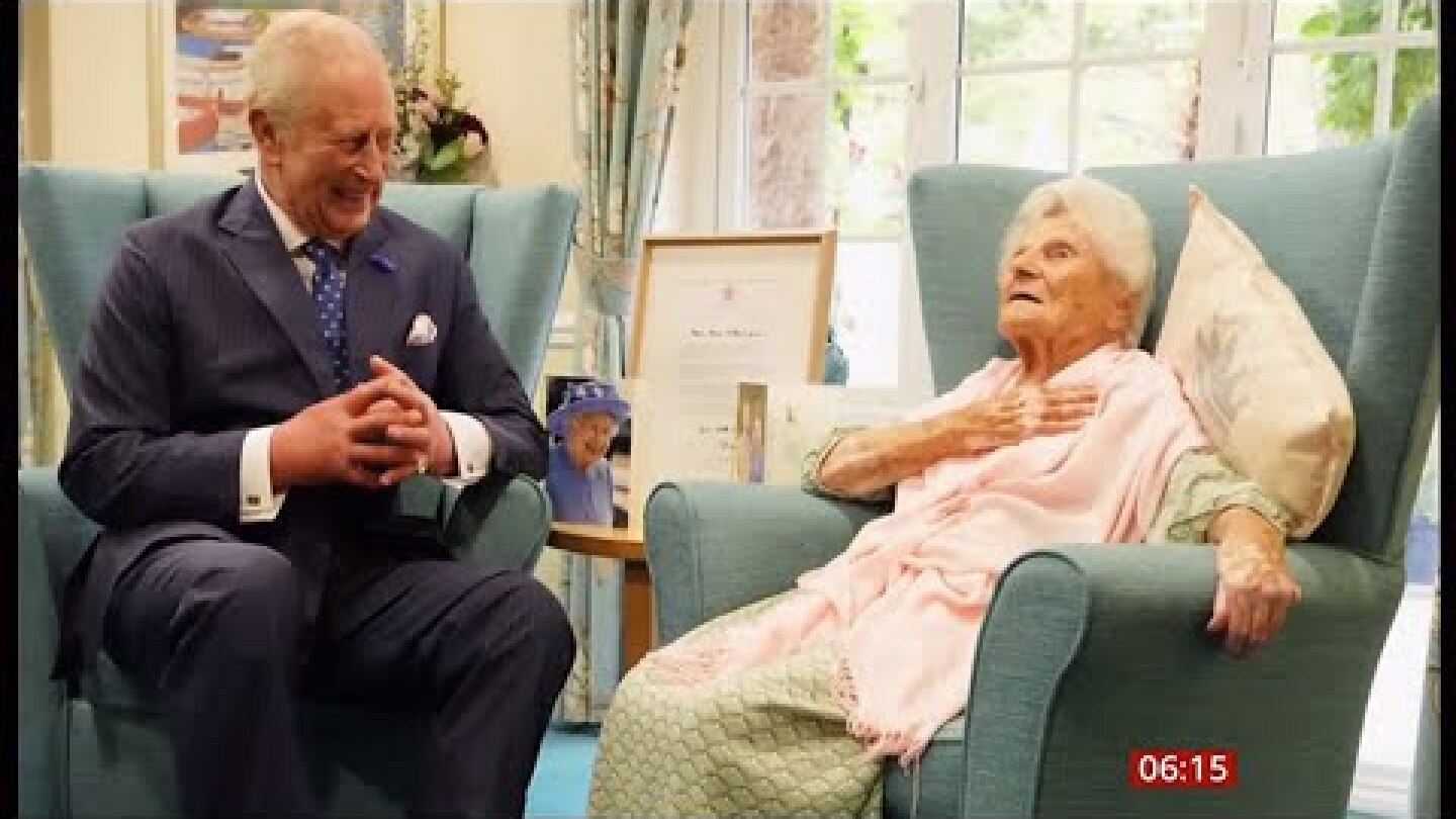 Ethel Caterham birthday (116) gets a visit for King Charles III (4) (UK/Global) 21/Sep/2025