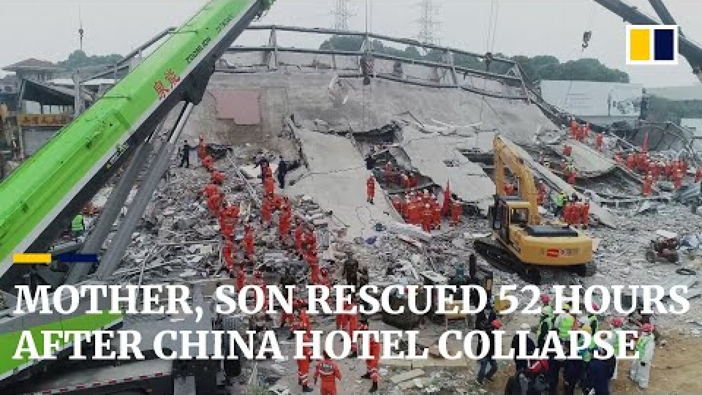 Mother and son rescued 52 hours after the collapse of quarantine hotel in China