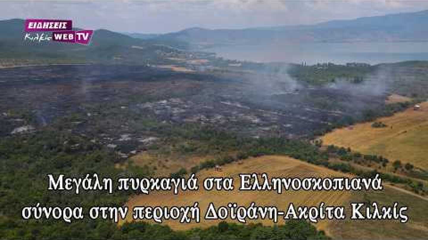 Μεγάλη πυρκαγιά στα Ελληνοσκοπιανά σύνορα στην περιοχή Δοϊράνη- -Ακρίτα Κιλκίς - Eidisis.gr webTV