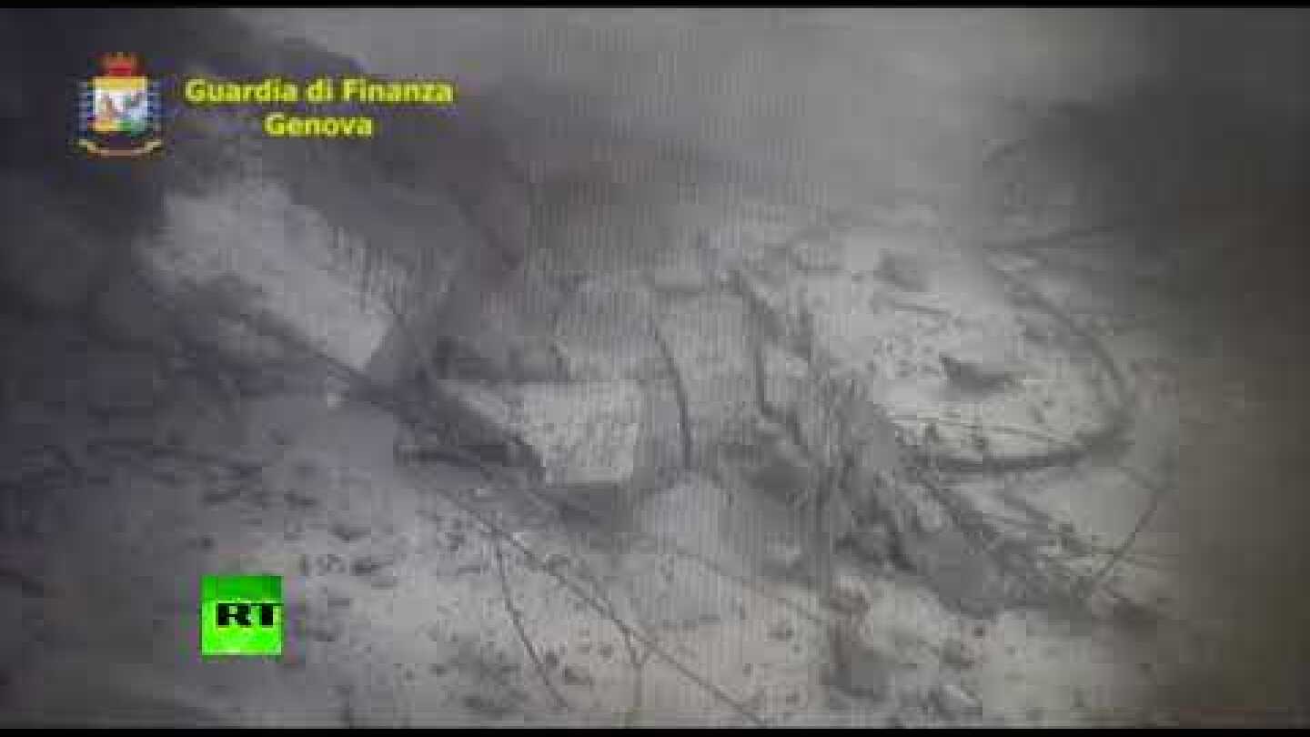 Video of moment Genoa bridge collapses released by police