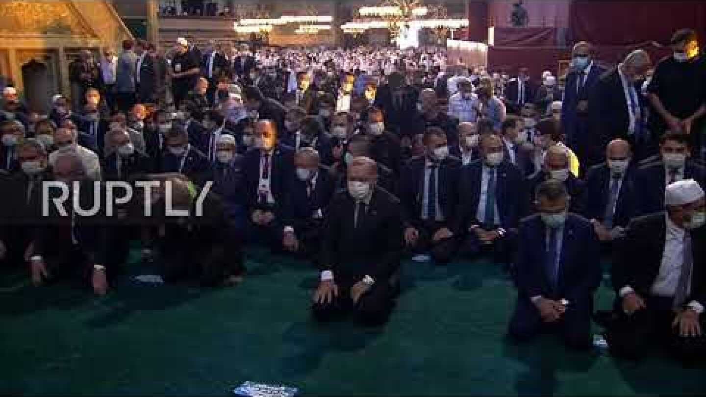 Turkey: Erdogan reads from Quran in Istanbul’s Hagia Sophia