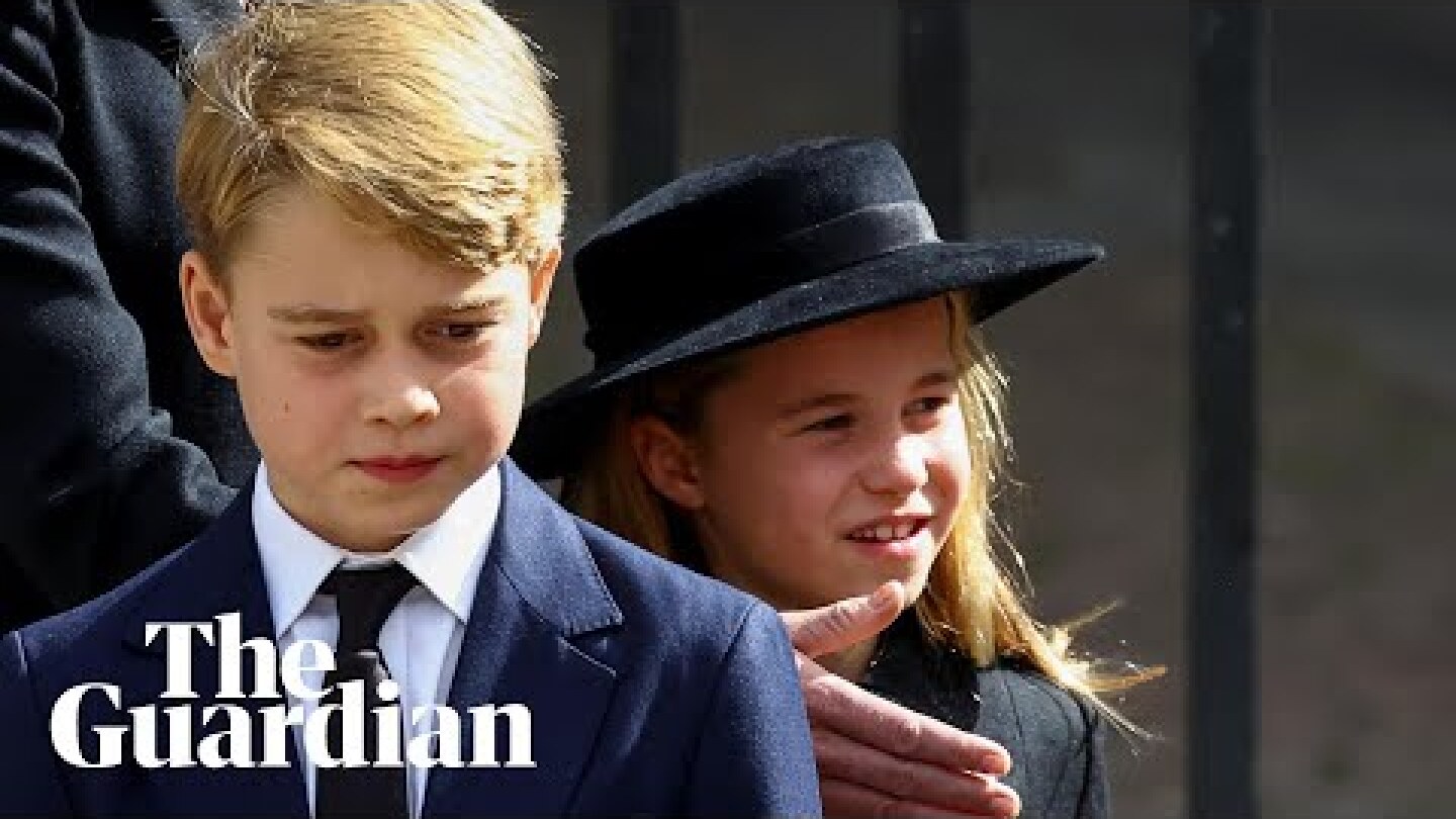 Prince George and Princess Charlotte attend the Queen's funeral