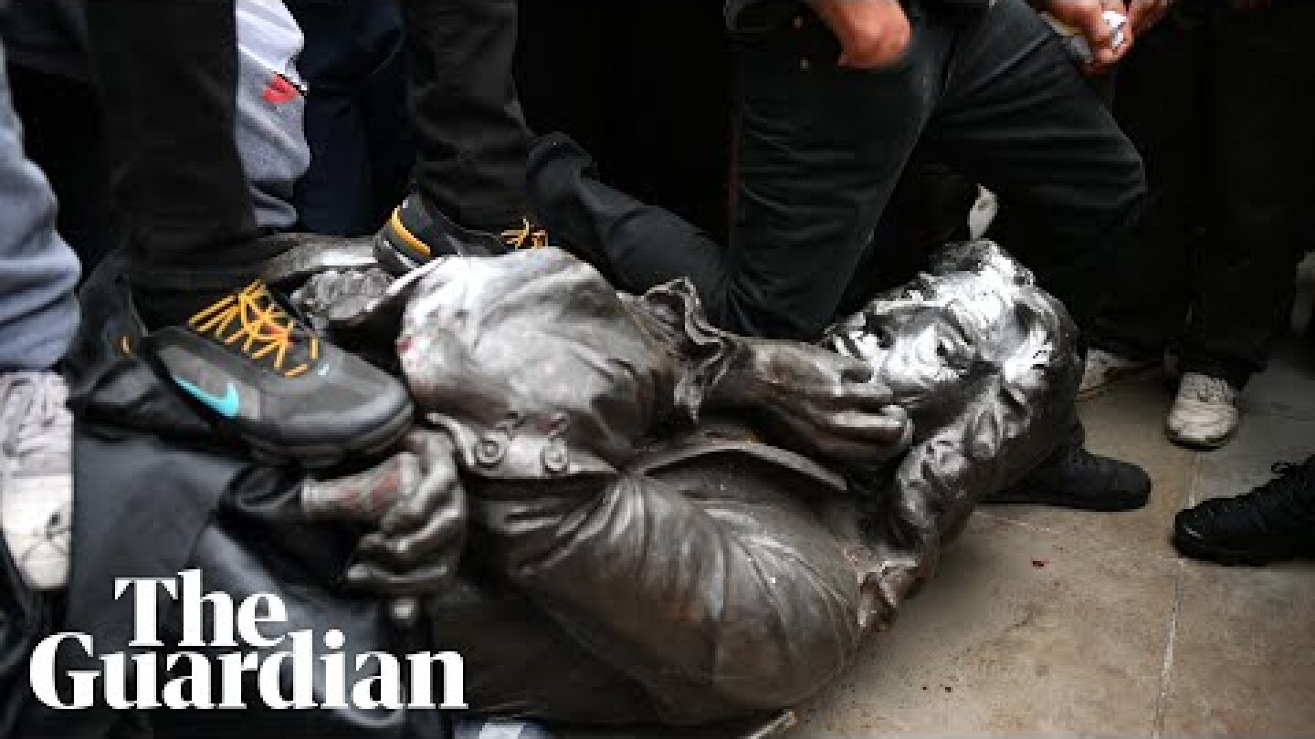 Cheers as Bristol protesters pull down statue of 17th century slave trader