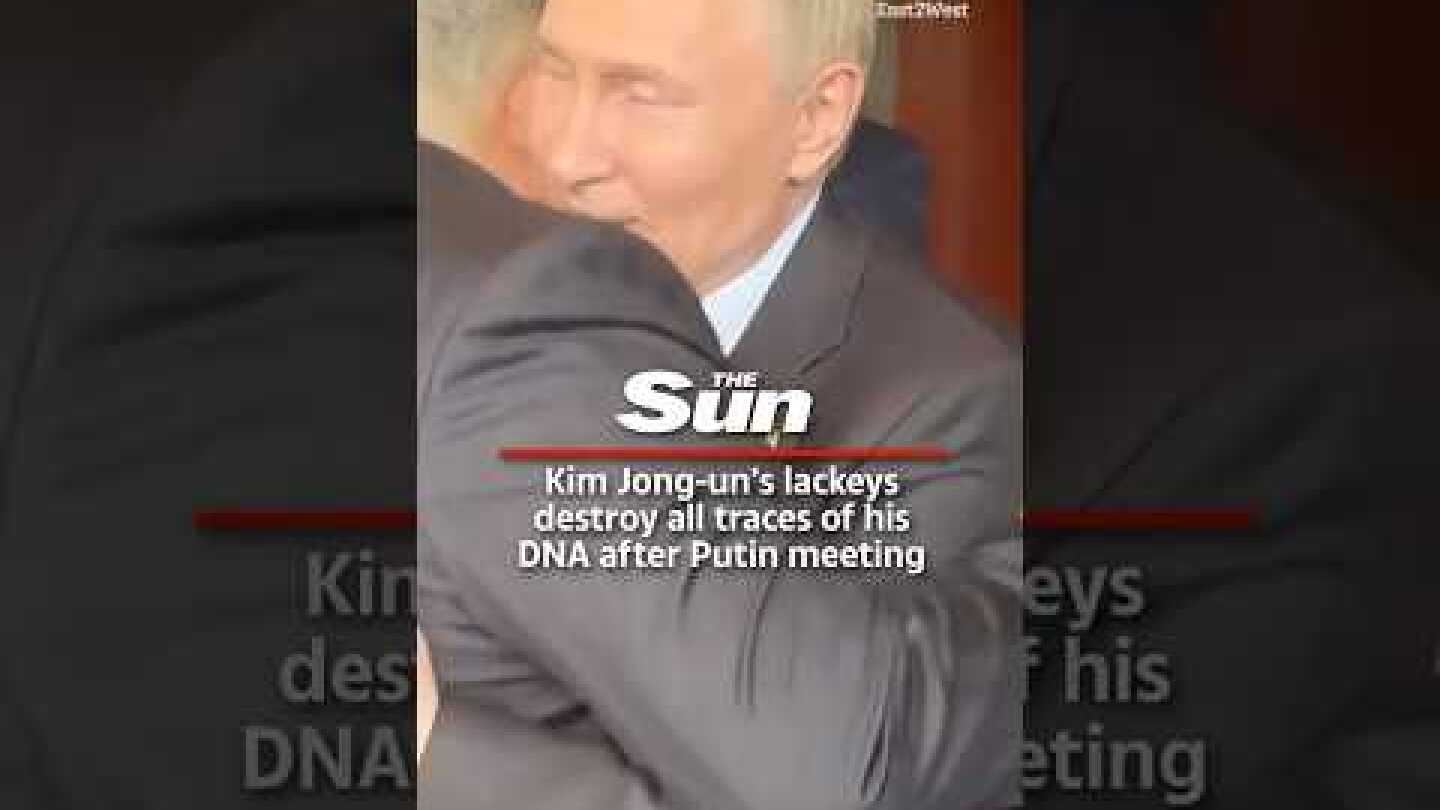 Moment Kim Jong-un’s lackeys destroy all traces of his DNA after Putin meeting #russia #putin