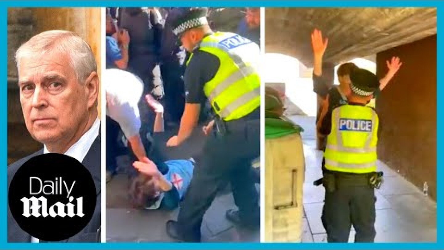 Man who heckled Prince Andrew tackled to ground, handled by police