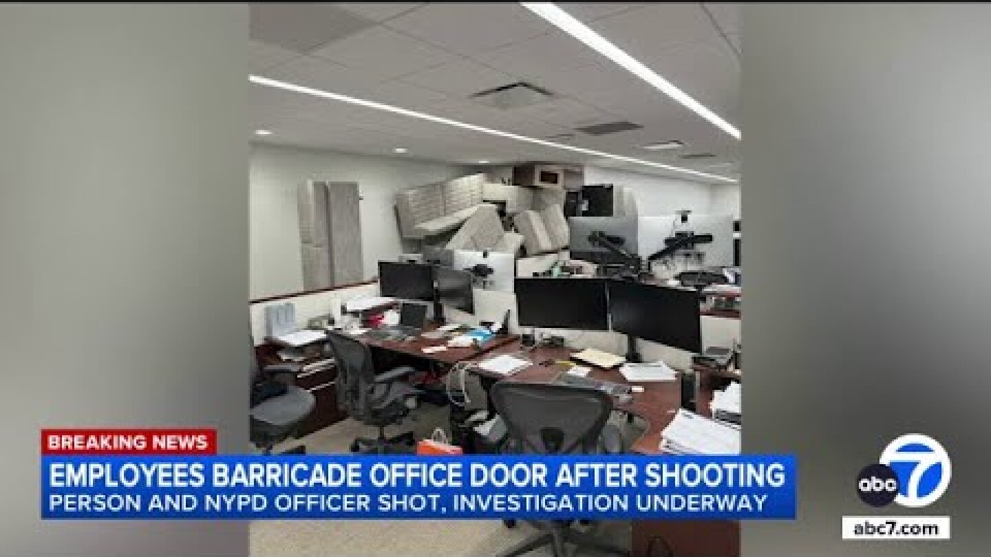 NYC office workers barricade door with furniture as gunman enters building