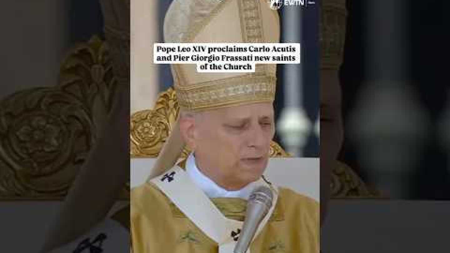 Pope Leo XIV proclaims Carlo Acutis and Pier Giorgio Frassati new saints of the Church | EWTN News
