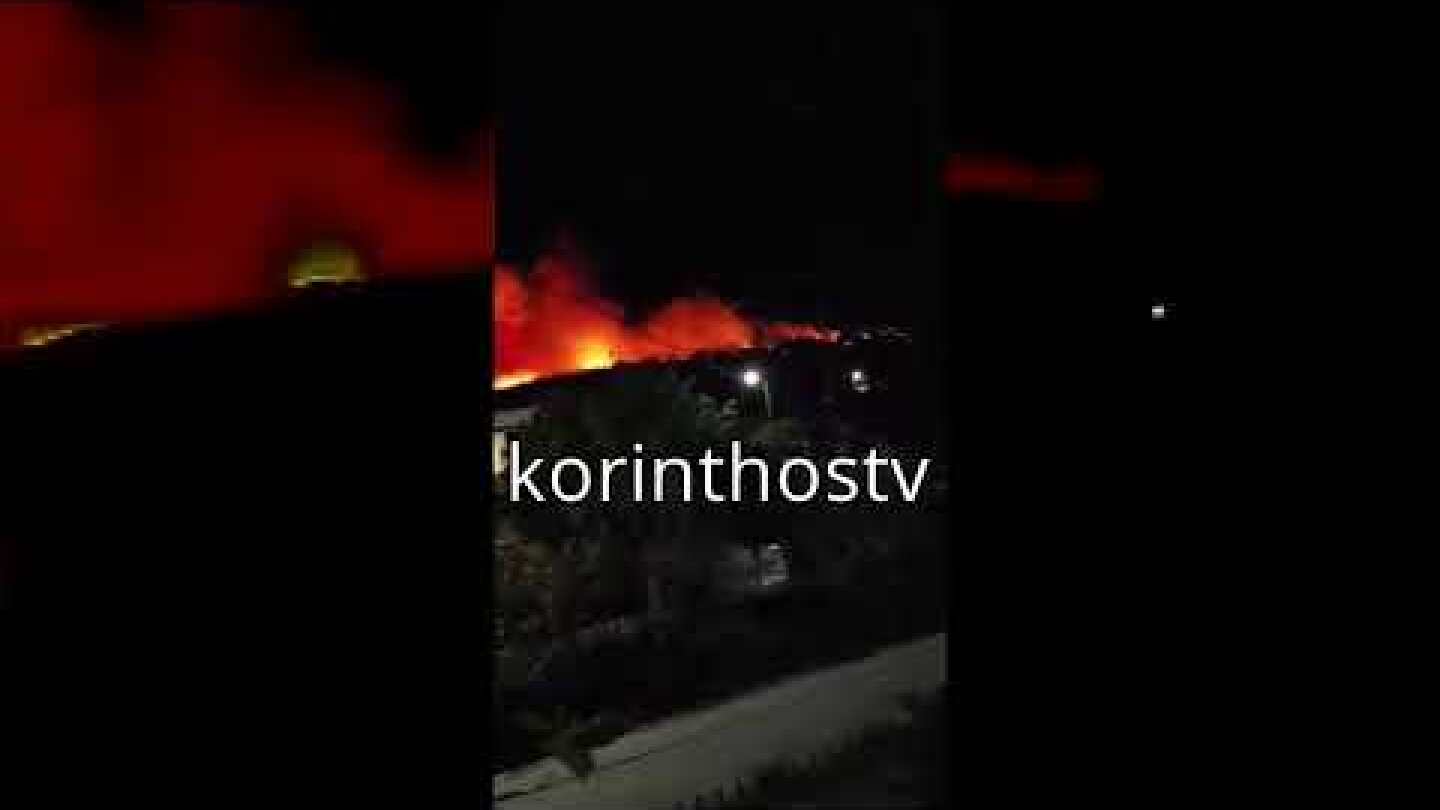 Μεγάλη φωτιά στον Σχινο - Απειλούνται σπίτια