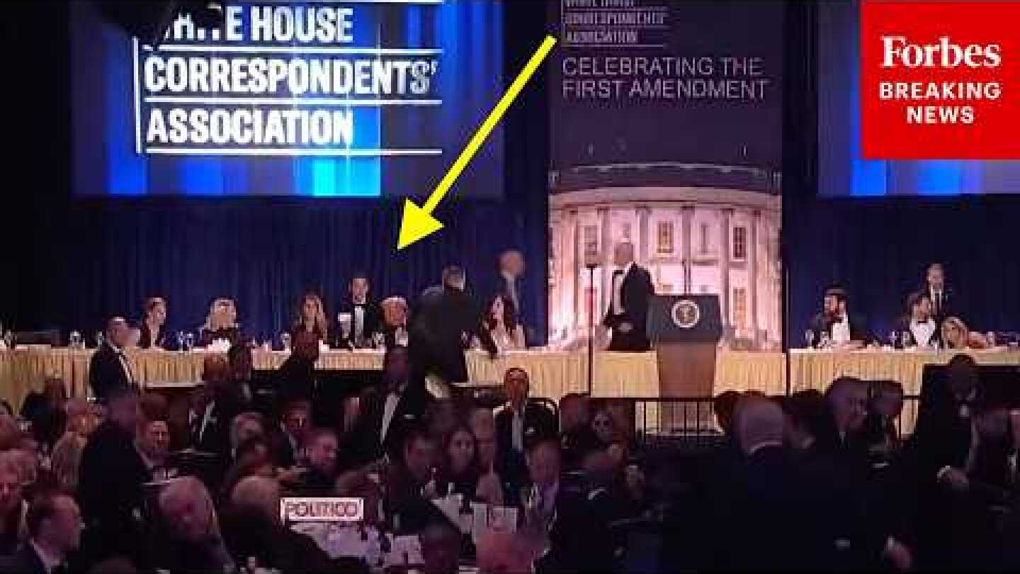 Watch The Moment Trump Rushed Out Of White House Correspondents Dinner After Shots Fired Outside