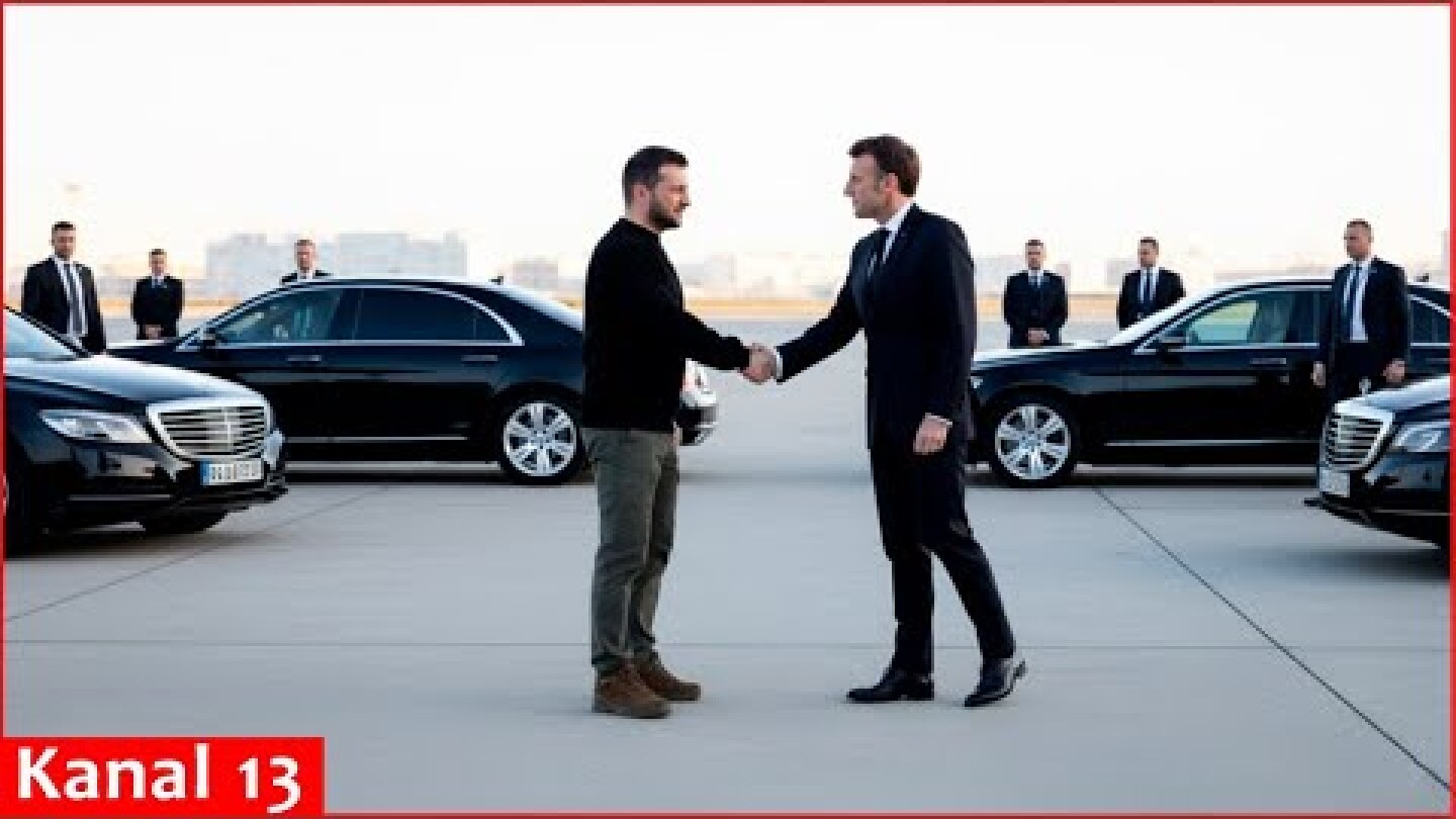 Zelenskyy arrives in Paris where he meets with French President Emmanuel Macron