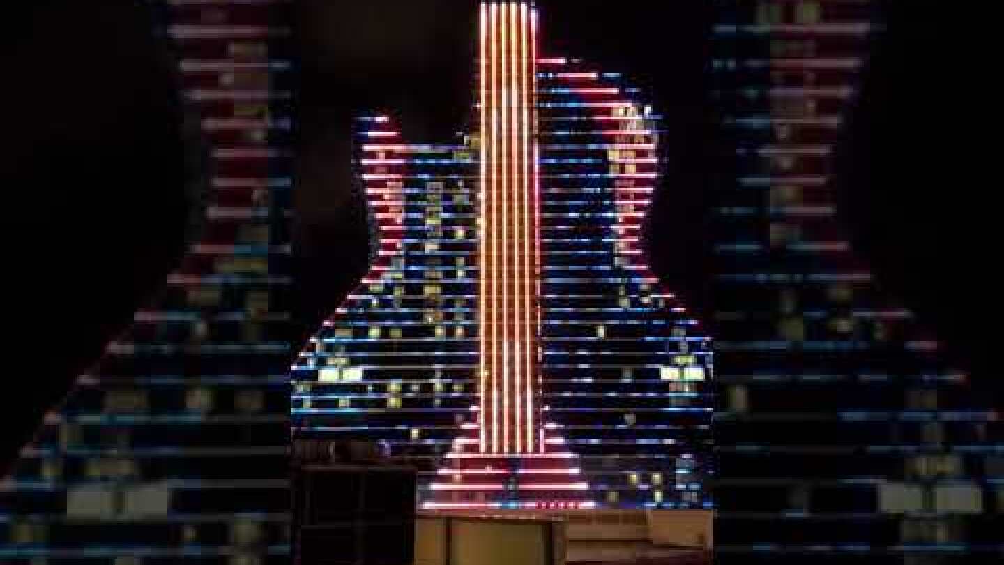 Seminole Hard Rock Hollywood Guitar Hotel Light Show Test