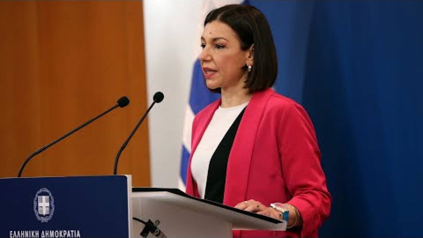 Eνημέρωση πολιτικών συντακτών από την Κυβερνητική Εκπρόσωπο Αριστοτελία Πελώνη