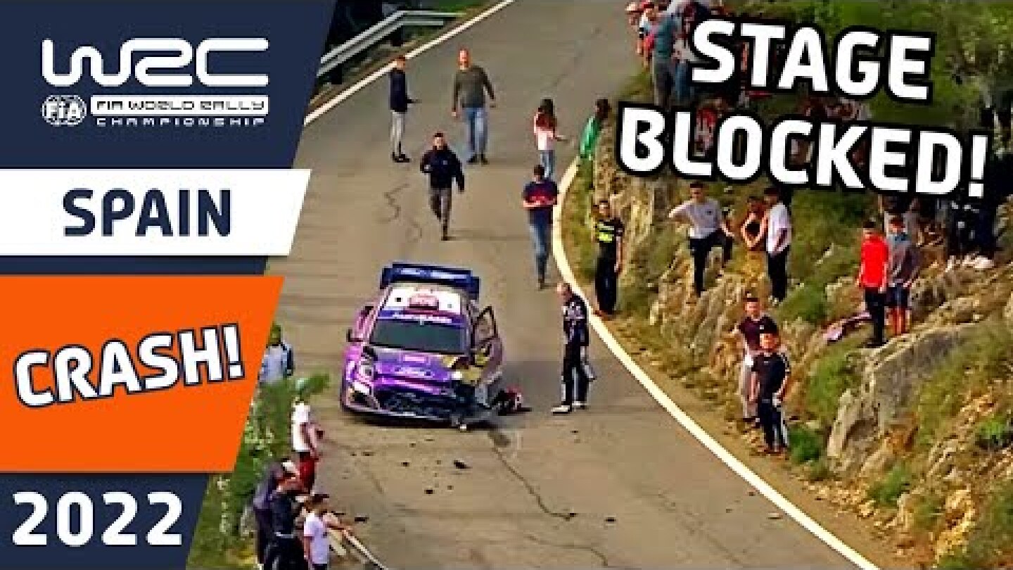 Stage Cancelled after rally CRASH | WRC RallyRACC - Rally de España 2022