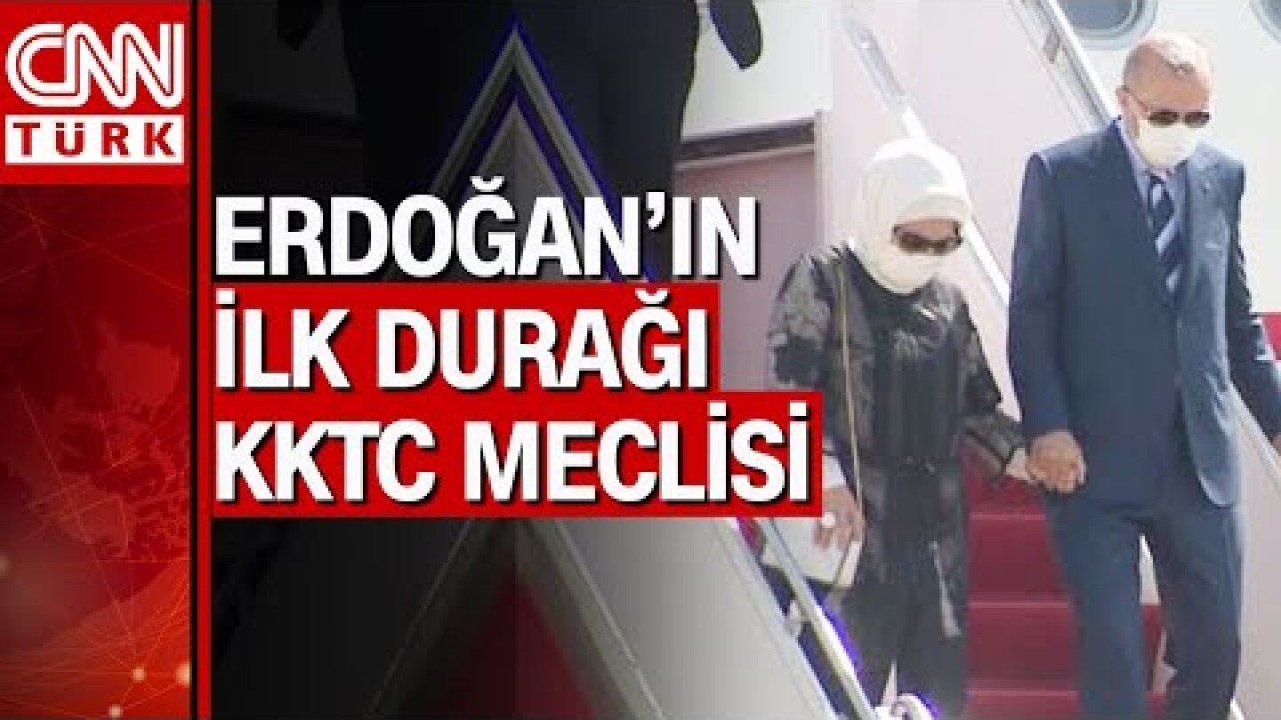 Cumhurbaşkanı Erdoğan KKTC'de işte böyle resmi törenle karşılandı!