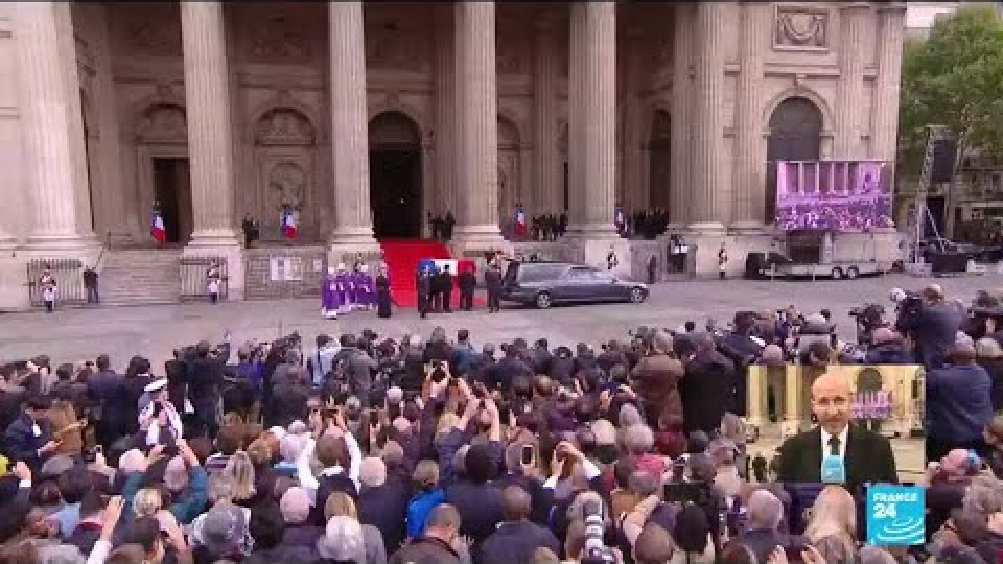 Jacques Chirac's coffin leaves the Saint-Sulpice church