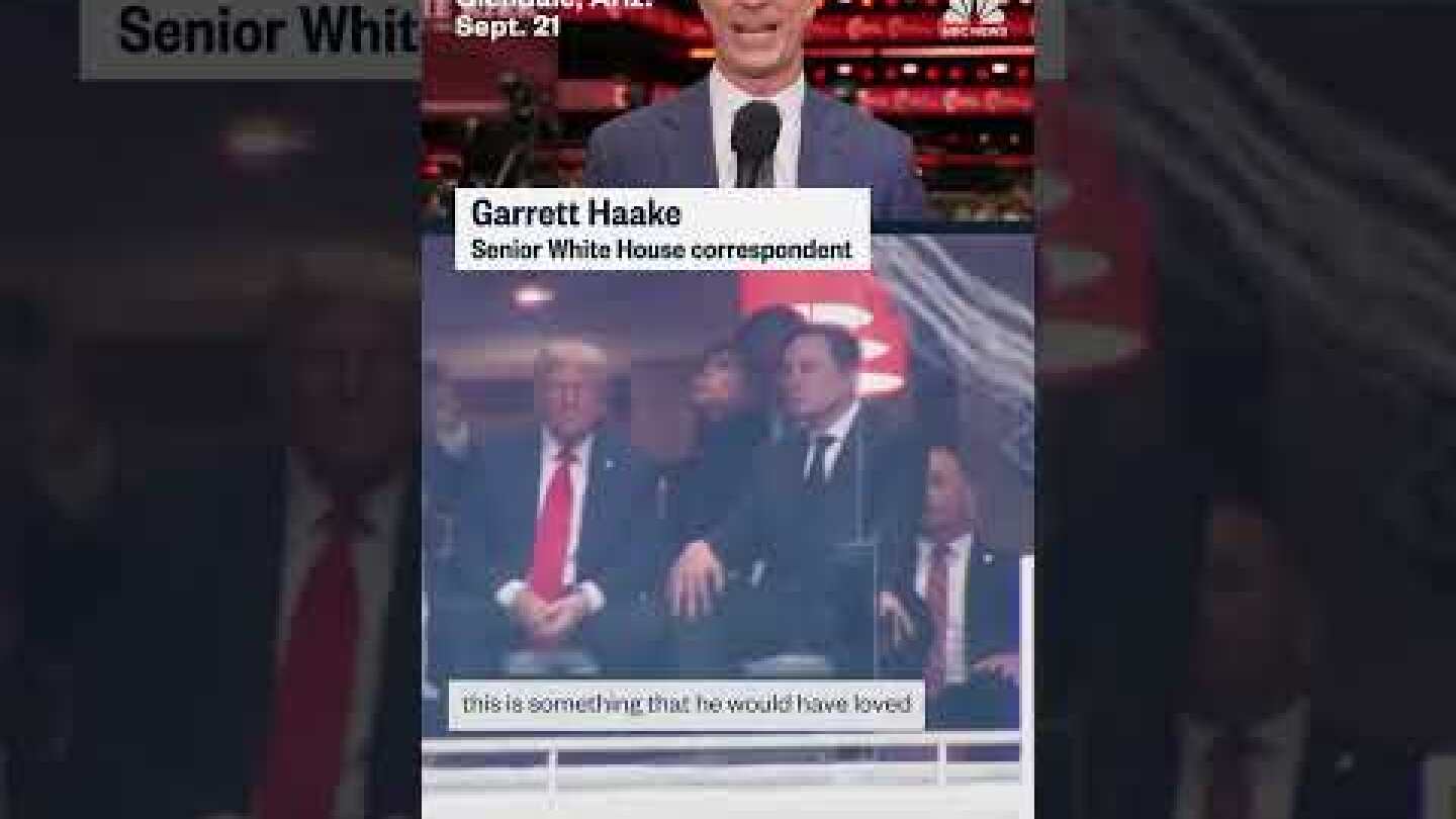 Elon Musk took a seat beside President Trump in his private box during a memorial for Charlie Kirk