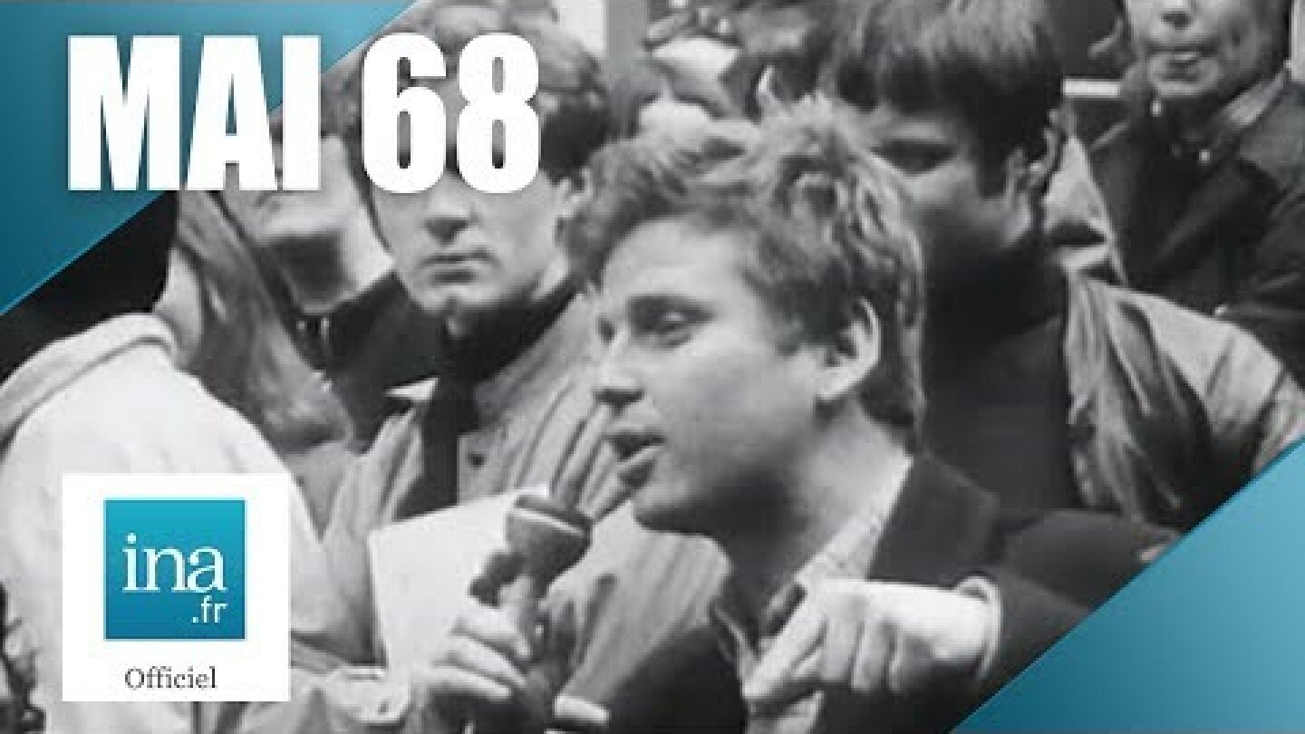 Mai 68:  Daniel Cohn-Bendit dans la cour de la Sorbonne | Archive INA