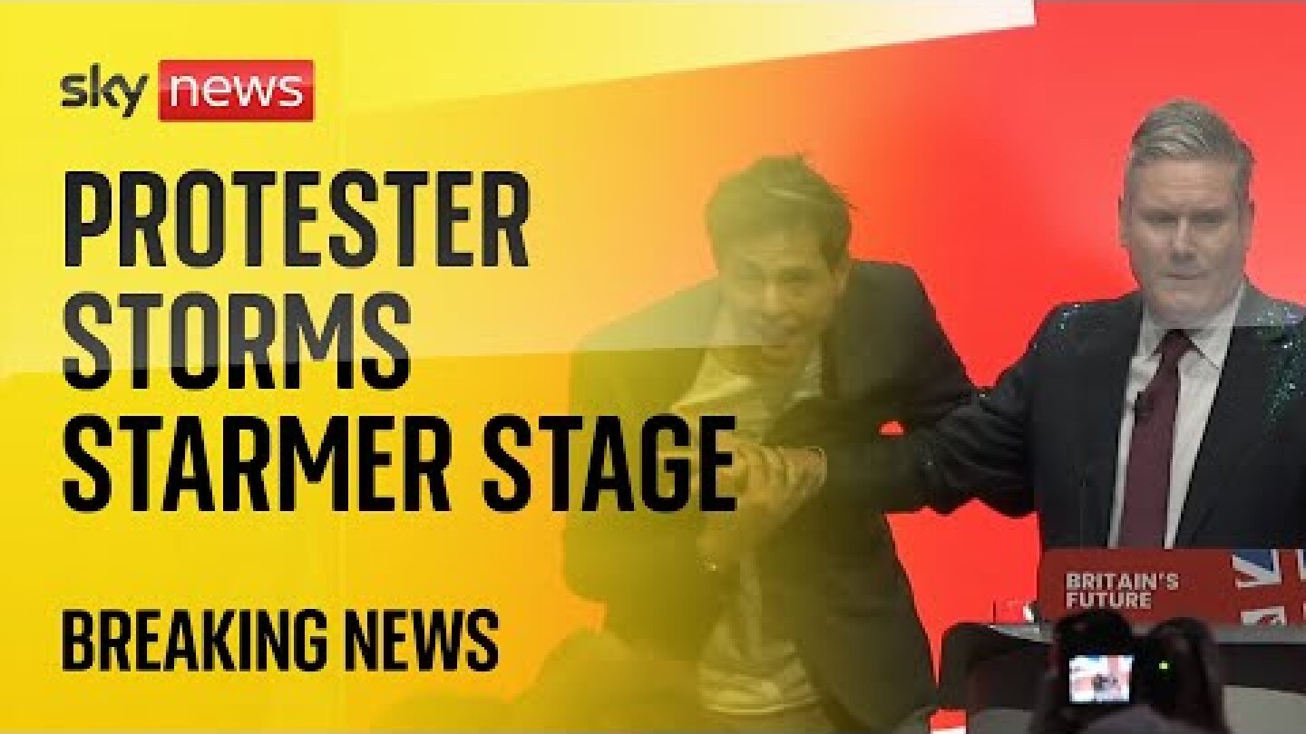 BREAKING: Protester throws glitter over Sir Keir Starmer