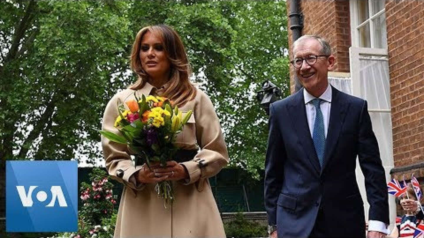 First lady Melania Trump and Philip May Attend Garden Party