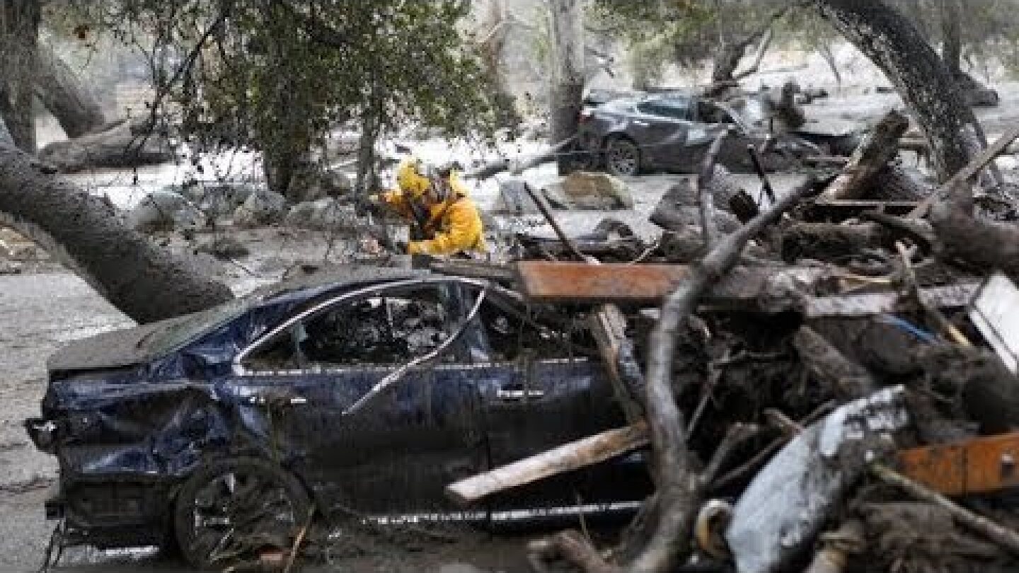 RAW: Video shows moment mudslide hits California home