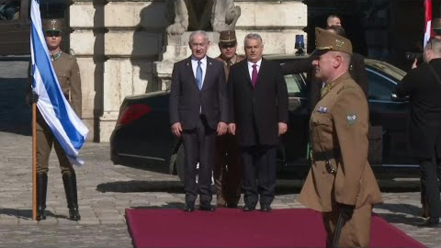 Benjamin Netanyahu welcomed by Viktor Orban in Hungary | AFP