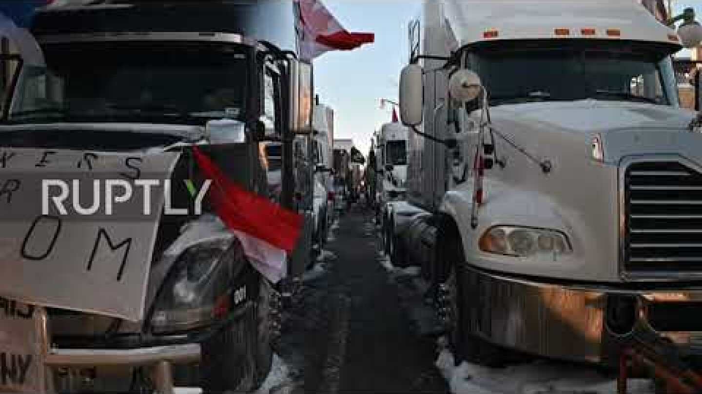 Trucker convoy continues 'noisy' occupation of downtown Ottawa in anti-vaccine mandate protests