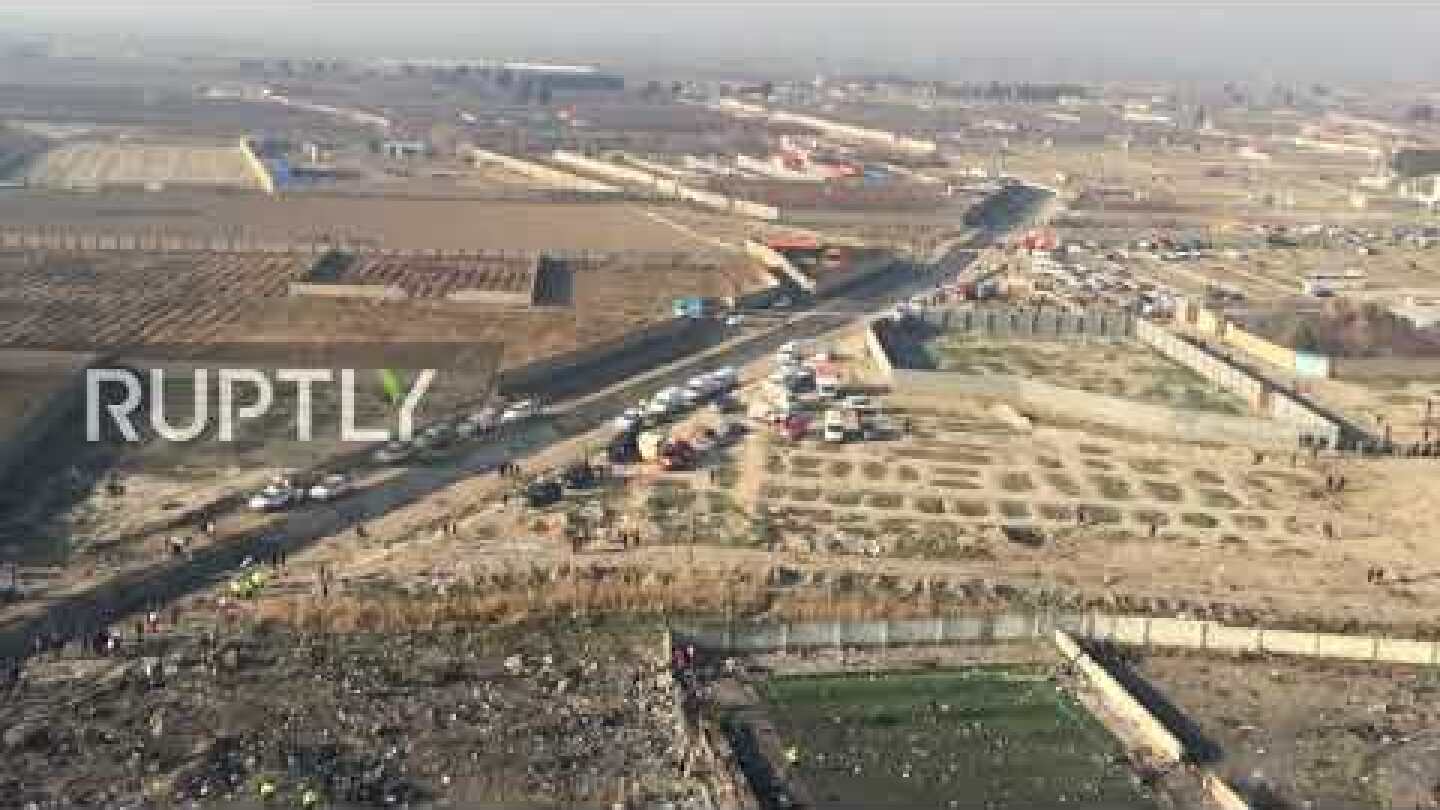 Iran: Aerial footage shows extent of Ukrainian passenger jet crash site
