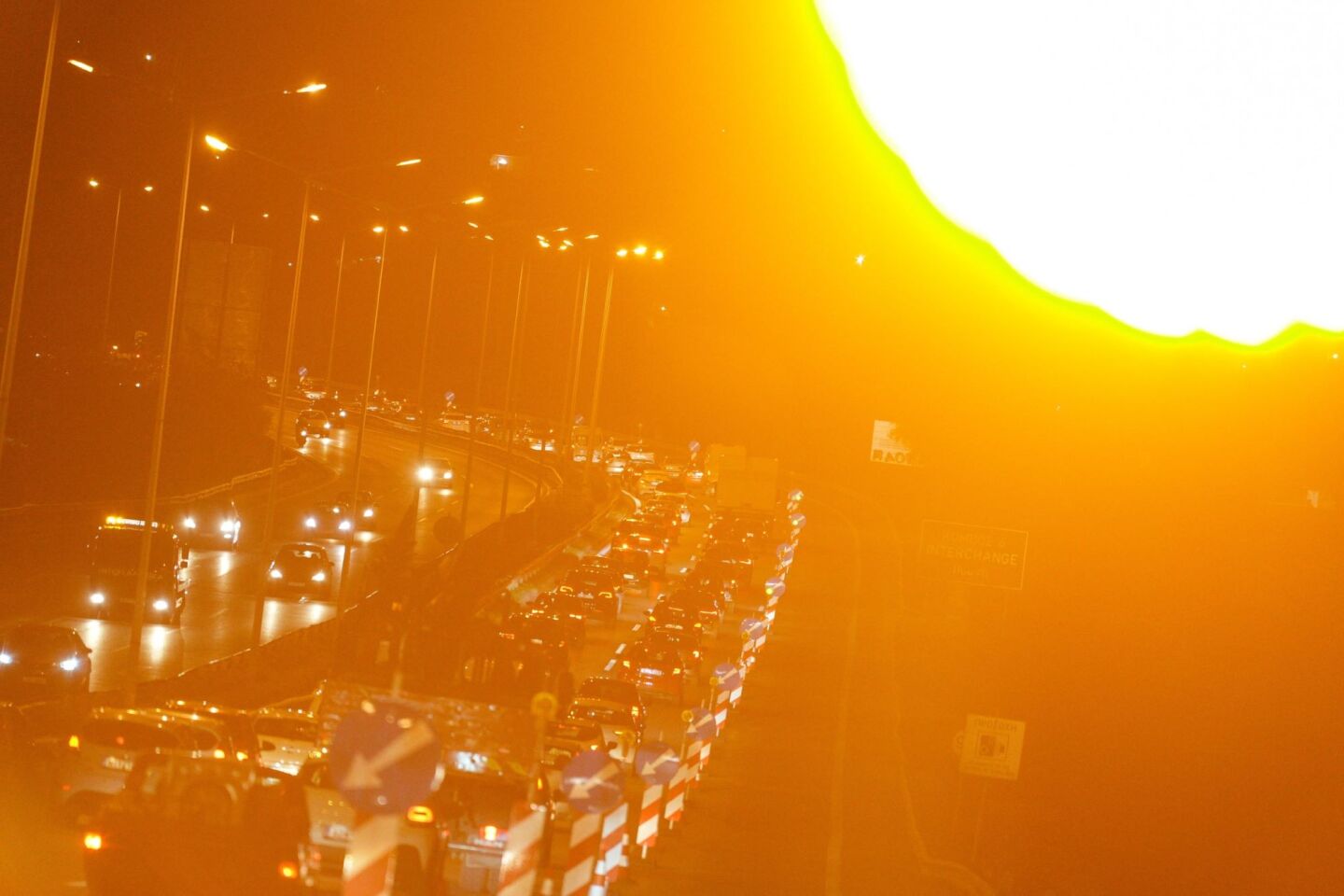 Κυκλοφοριακή συμφόρηση στην Περιφερειακή οδό Θεσσαλονίκης, λόγω έναρξης εργασιών για το «Flyover», 13 Νοεμβρίου 2023