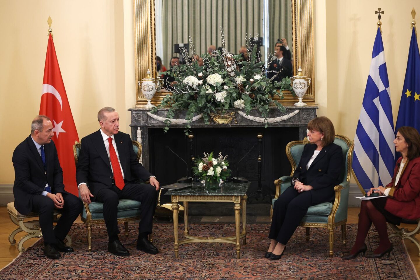 Συνάντηση της Προέδρου της Δημοκρατίας Κατερίνας Σακελλαροπούλου με τον Τούρκο ομόλογό της Ταγίπ Ερντογάν, 7 Δεκεμβρίου 2023