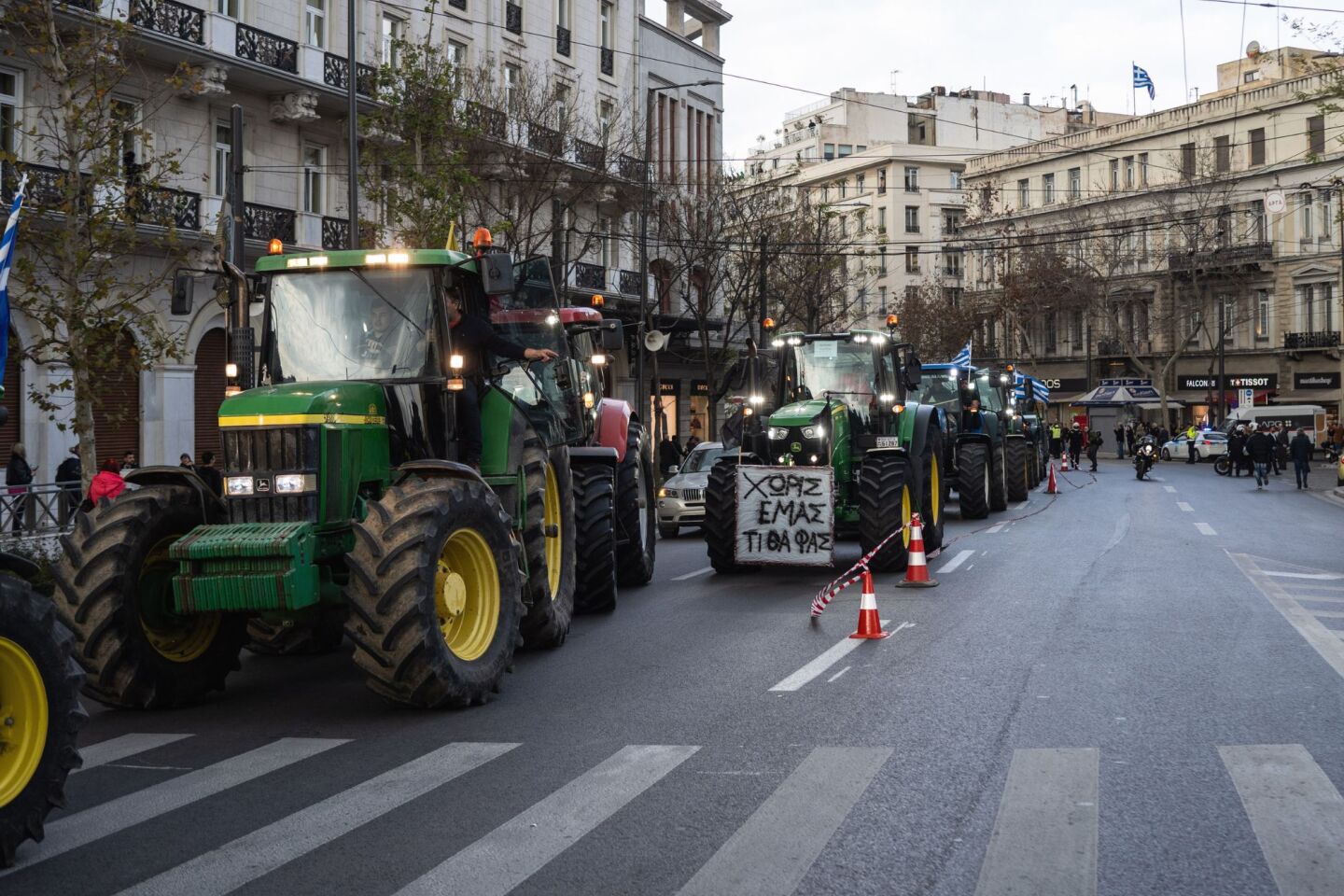 Οι αγρότες έφτασαν στην Αθήνα από τη Θράκη, τη Μακεδονία, τη Θεσσαλία, τη Βοιωτία και την Κρήτη