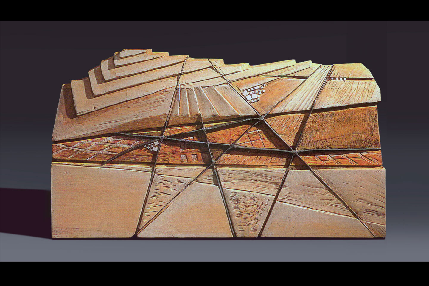 «Τοπίο» (1989), ξύλο, μέταλλο, χρώμα, 70 x 44 x 10 εκ.