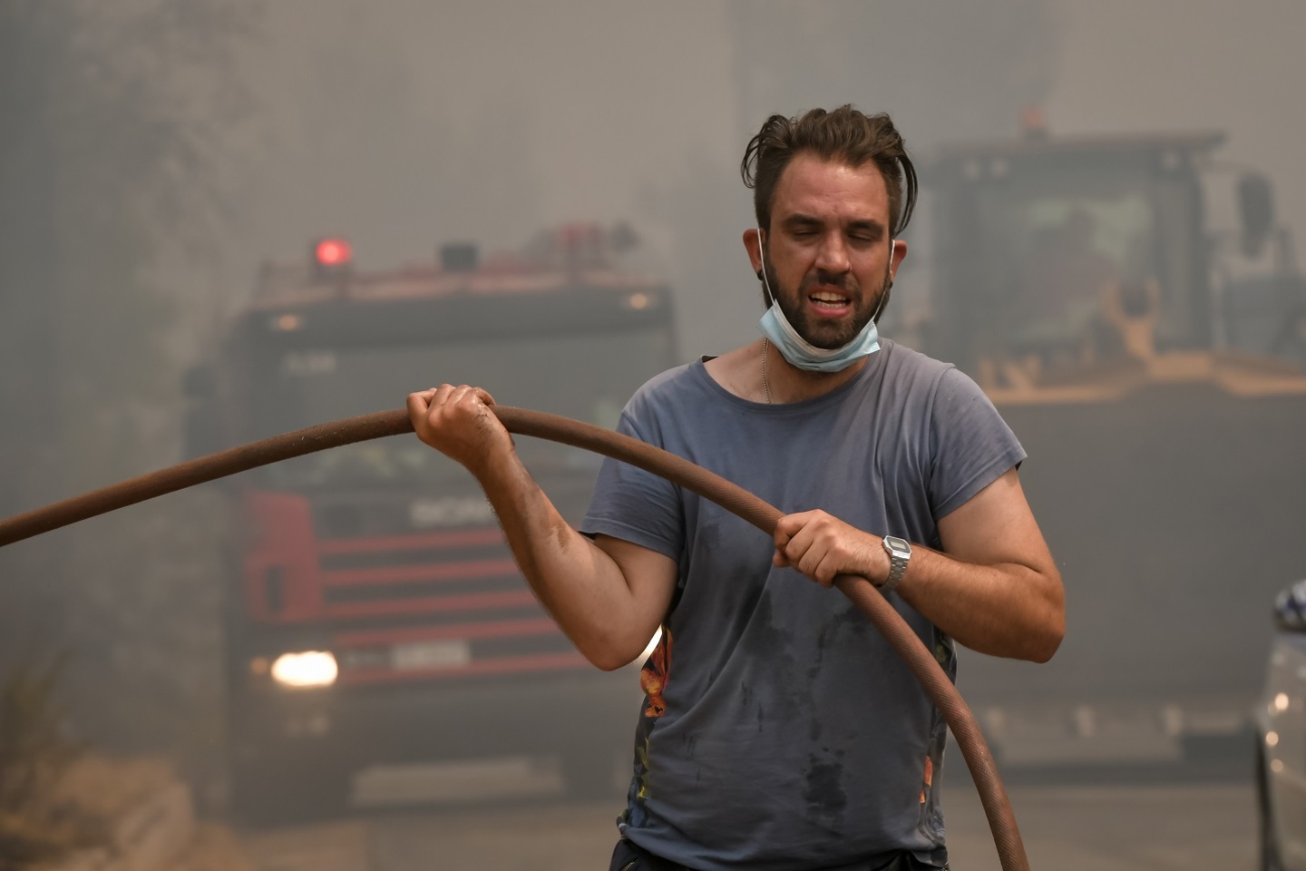 Πυρκαγιά στη Βορειοανατολική Αττική, Παρασκευή 6 Αυγούστου 2021. Στιγμιότυπο από τις Αφίδνες