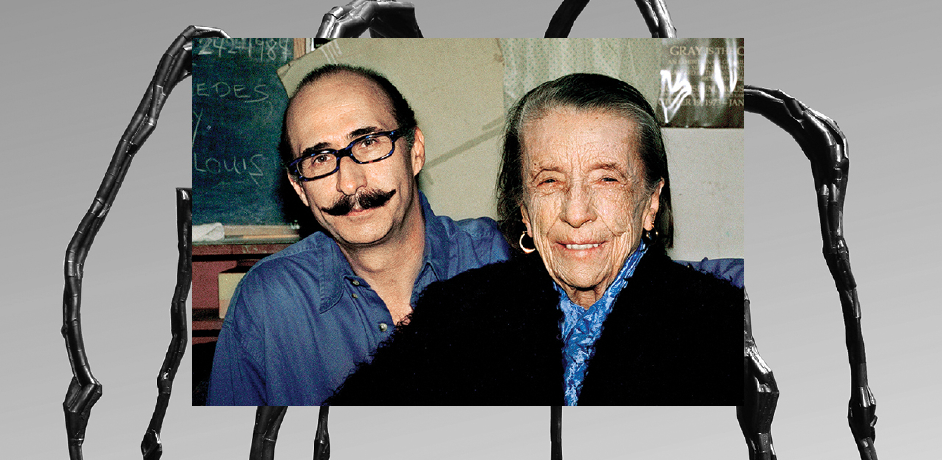 Ο ζωγράφος Δημήτρης Γέρος μαζί με τη Louise Bourgeois, το 2000