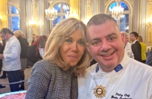 Η Μπριζίτ Μακρόν με τον Μάριο Αβέρωφ Παπαδόπουλο