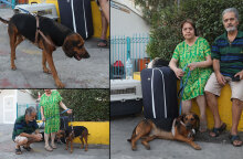 Το ζευγάρι με τον σκύλο τους που πέρασαν τη νύχτα στο λιμάνι του Πειραιά