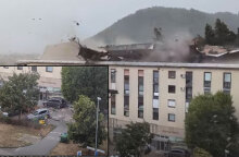 Ανεμοστρόβιλος ξηλώνει στέγη σε κτίριο στην Κορσική