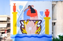 Δημιουργός του mural είναι η Yessiow (Yessi Nur Mulianawati)