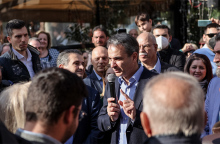 Ο Κυριάκος Μητσοτάκης στην Καλλιθέα