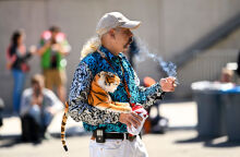 NEW YORK, NEW YORK - OCTOBER 06: The Tiger King poses during New York Comic Con 2022 on October 06, 2022 in New York City. (Photo by Roy Rochlin/Getty Images for ReedPop)