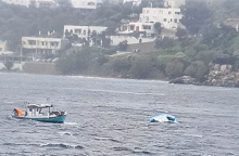 Στιγμιότυπο από την επιχείρηση διάσωσης των μεταναστών ανοιχτά της Λέρου