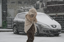 Πυκνή χιονόπτωση στον Διόνυσο