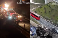 Εικόνες του Guardian μετά τη σύγκρουση τρένων στα Τέμπη