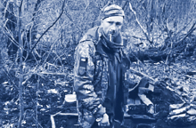 Στιγμιότυπο από το βίντεο με τον Ουκρανό αιχμάλωτο πολέμου Τάιμοφιι Σαντούρα, λίγο πριν τον εκτελέσουν οι Ρώσοι