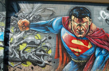 Mural για τον Σούπερμαν, τον ήρωα της DC Comics