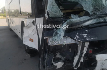 Το λεωφορείο των ΚΤΕΛ που ενεπλάκη σε θανατηφόρο τροχαίο στον Πλαταμώνα