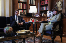 Ο Κυριάκος Μητσοτάκης με την Κατερίνα Σακελλαροπούλου